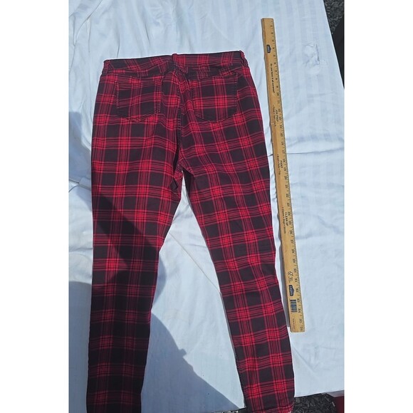 Hot Topic HT Denim Red Plaid Hi-Rise Super Skinny Jeans Size 15 NWT Punk Rock - Picture 5 of 9